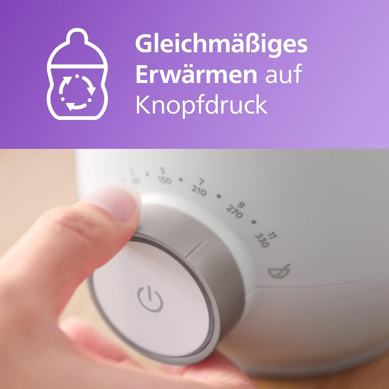 Philips AVENT SCF358/00 Cumisüveg Melegítő - Gyors és Egyenletes Melegítés Tejhez és Bébiételhez, Fehér