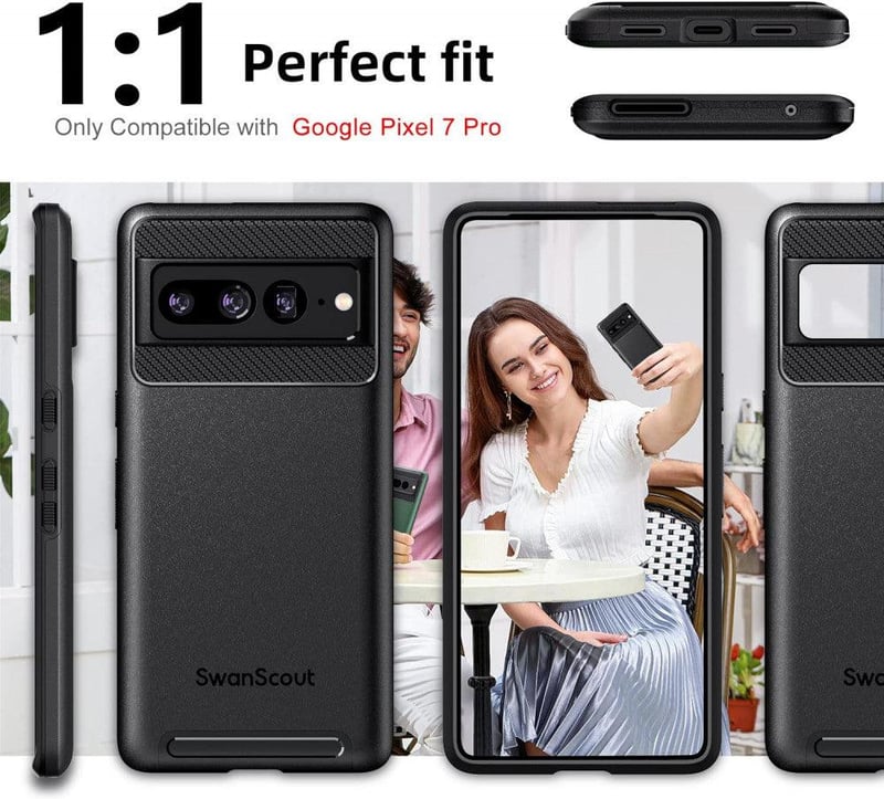 Google Pixel 7 Pro Fekete Védőtok - SwanScout Dupla Rétegű, Ütésálló