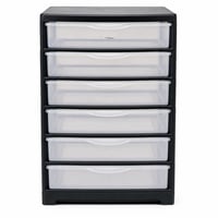 Turn de depozitare pentru birou Sundis Orgamix A4 cu 8 sertare transparente, cadru negru, cu sistem de oprire – cutie superioară zgâriată (produs utilizat) 1