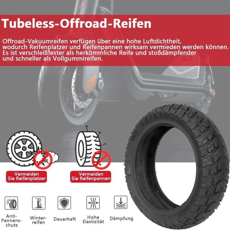 VOLOHAS 9.5 Inch Off-Road Gumiabroncs NIU KQi3/Pro/Max Elektromos Rollerhez Csúszásmentes Kopásálló Vákuum Gumi