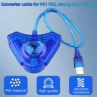Sony PS1 PS2 kontroller USB adapter PC-hez, kék OSTENT kábel 5