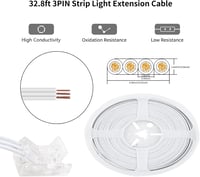 Aroidful 10 db LED szalag csatlakozó és 10 m hosszabbító kábel szett WS2811/WS2812B LED szalagokhoz 3