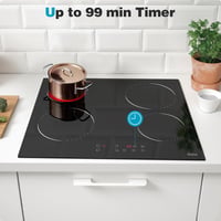Hobsir hob 60 cm-es Üvegkerámia Főzőlap 4 Zónával, Érintőszenzoros Vezérlés, 6000W, 9 Teljesítményszint, LED Kijelző, Gyerekzár 9