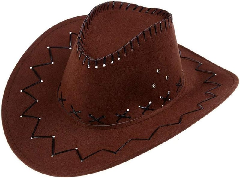 Barna AcserGery Cowboy Kalap - Western Stílusú Jelmez Kiegészítő Farsangra, Halloweenre