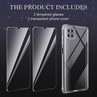 Samsung Galaxy A12 Átlátszó Ütésálló Tok + 2db Üvegfólia, Glitteres Díszítéssel 2