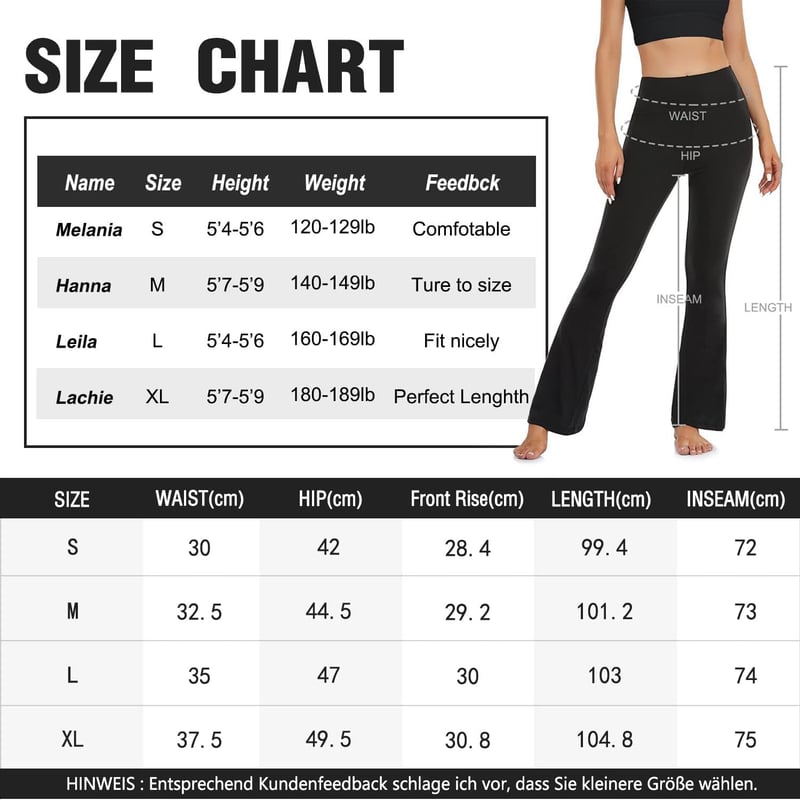 ACTINPUT Női Jóga Nadrág - Bővülő Szárú Leggings Edzéshez - Átlátszatlan Bootcut Sportnadrág Fitneszhez és Tánchoz