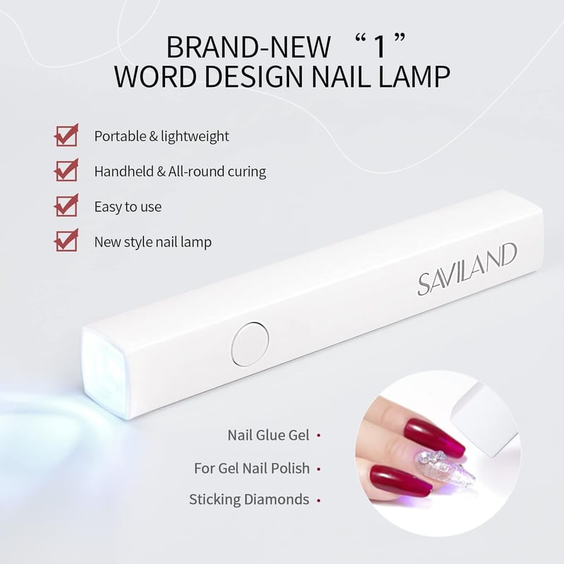 Saviland Mini UV LED Lámpa Gél Körmökhöz - Újratölthető, Bőrvédő, Hordozható Körömszárító
