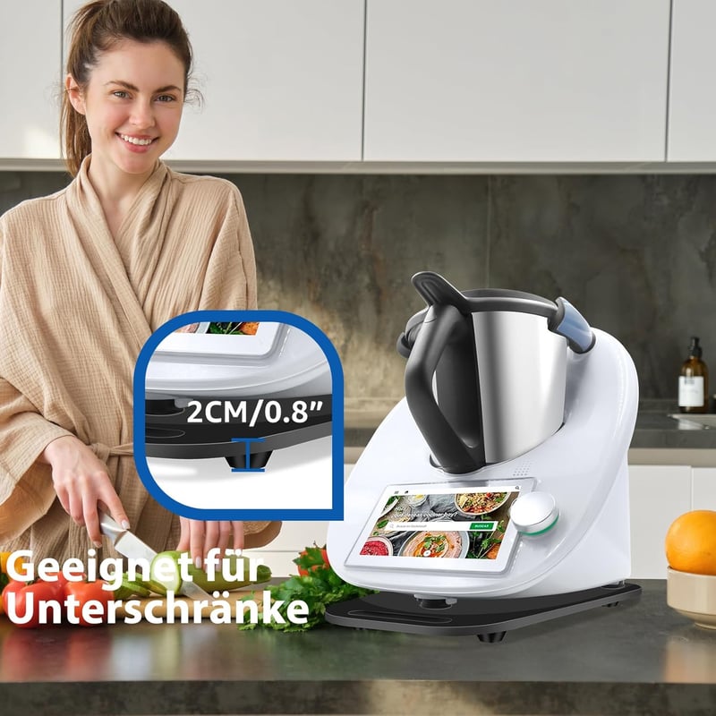 Thermomix TM6 TM5 csúsztatólap - Új fogantyú, stabil akril, fekete