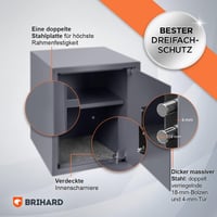 Brihard Üzleti Széf Kulcsos Zárral - 50L Biztonsági Páncélszekrény Otthonra és Irodába 6