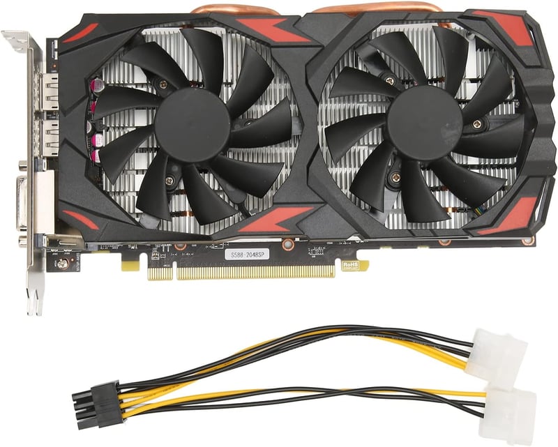 AMD RX 580 8GB GDDR5 Gamer Videokártya, 2 Ventilátoros, 8K Támogatással