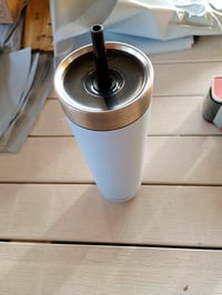 Termoska so slamkou Contigo No-Spill Tumbler, 720 ml, nehrdzavejúca oceľ, dvojstenná, odolná proti vytečeniu — používaná (stav: pozri 2. obrázok) 3