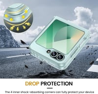 Doeshine Samsung Galaxy Z Flip 7 FE/Z Flip 6 Védőtok - Ultravékony Szilikon TPU Tok Beépített Képernyővédővel, Ütésálló, Karcmentes, Zöld 5