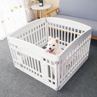 Gupamiga összecsukható fehér kutyakennel ajtóval, kölyökkutya kifutó lakásba 1
