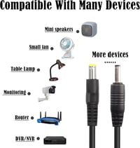 GINTOOYUN 2 db DC 5.5x2.1mm - DC 3.5x1.35mm Tápkábel Biztonsági Kamerákhoz, Mini Hangszórókhoz, 1m Hosszú, 24AWG Réz Vezeték 4