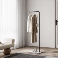 LOFTPLUS Modern Fém Ruhaállvány - Strapabíró Fekete Kabáttartó Állvány Ruháknak, Táskáknak és Cipőknek, Előszobába, Nappaliba, Hálószobába,  2