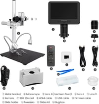 Andonstar AD246S-M HDMI Digitális Mikroszkóp 2000x Nagyítással, 3 Lencsés 2160P UHD Felvétellel, 7" LCD Kijelzővel, Forrasztáshoz, Elektroni 7
