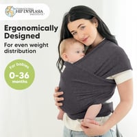 KeaBabies Multifunkciós Babahordozó Kendő - Nyújtható Babakendő Csecsemőknek és Kisgyermekeknek, Kéz Nélküli Hordozás, Misztikus Szürke 2