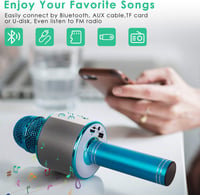 KIDWILL 5 az 1-ben Bluetooth Karaoke Mikrofon Hangszóróval és FM Rádióval, Gyerekeknek és Felnőtteknek 3