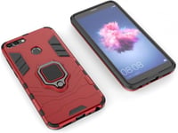 Huawei P Smart / Enjoy 7S Vörös Tok Forgatható Gyűrűvel 4