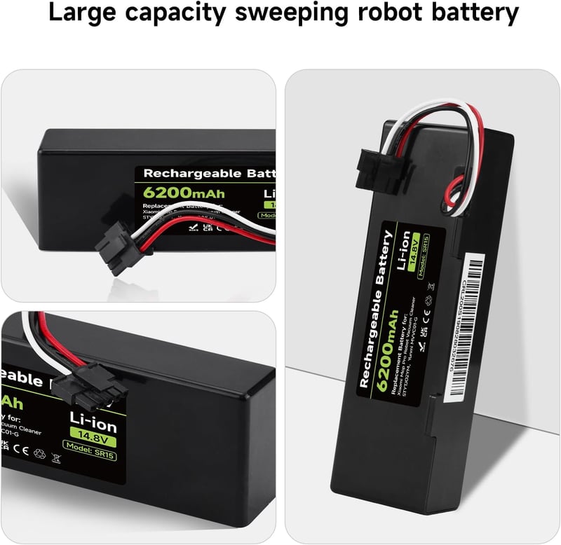 Mspalocell 6200 mAh 14.8V Pótakkumulátor Xiaomi Mop, Mop 2s, Mop Pro Robotporszívóhoz - Lítium-ion Csere Akku STYTJ02YM