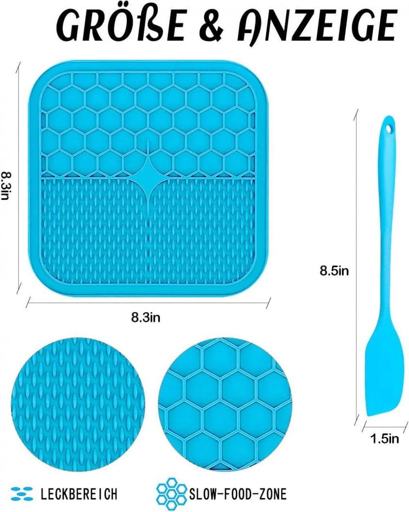 Szilikon Kutya Nyaló Párna - BPA-mentes, Lassú Etető Spatulával