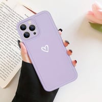 iPhone 13 Pro Max Lila Szilikon Tok Fehér Szívecskékkel - Ütésálló, Lányos 6