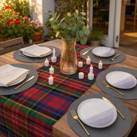 Set decor masă cină: vază 20 cm + runner + 6 șervete masă + 10 suporturi lumânări + 50 șervețele 1