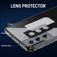 Samsung Galaxy S21 5G mágneses tok - 360°-os védelem, edzett üveg, alumínium keret (fekete) 3