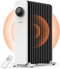 PELONIS 13 Bordás Olajradiátor 2500W Távirányítóval - Mobil Elektromos Fűtőtest Termosztáttal, 24 Órás Időzítővel, 3 Fokozattal, Túlmelegedé 1