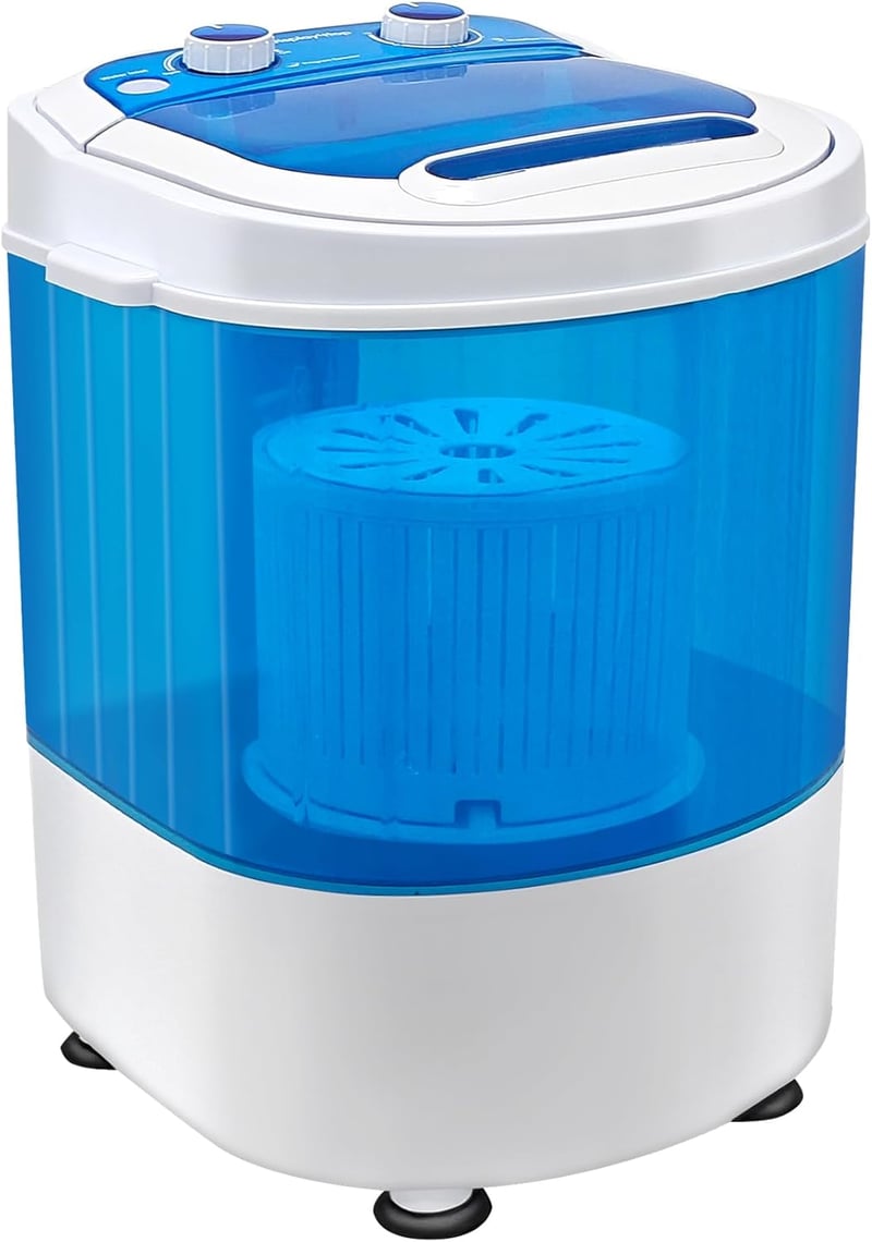 Display4top Kompakt Mini Mosógép 3kg Kapacitással, Kék