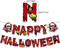 Jioenyue Halloween Parti Dekor Szett - Lufik, Zászlók és Füzér 2