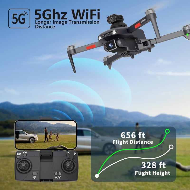 TTROARDS 31P Összecsukható Drón 4K Kamerával - 360° Akadályérzékelés, 5G WiFi, Kefenélküli Motor, 30 Perces Repülési Idő, 2 Akkumulátor