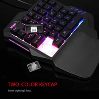 RedThunder Egykezes Gamer Billentyűzet és Egér Szett, RGB Háttérvilágítással, 35 Gombos Ergonomikus Mini Billentyűzet, 6400 DPI Optikai Egér 4