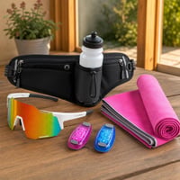 Runner's Light set: sportske naočale + pojas 600 ml + 2x LED svjetlo + sportski ručnik 1