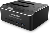 RSHTECH USB 3.0 Alumínium HDD/SSD Dokkoló 2 Tárhelyhez, Klónozással, SD/TF Kártyaolvasóval 1