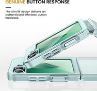 Doeshine Samsung Galaxy Z Flip 7 FE/Z Flip 6 Védőtok - Ultravékony Szilikon TPU Tok Beépített Képernyővédővel, Ütésálló, Karcmentes, Zöld 4