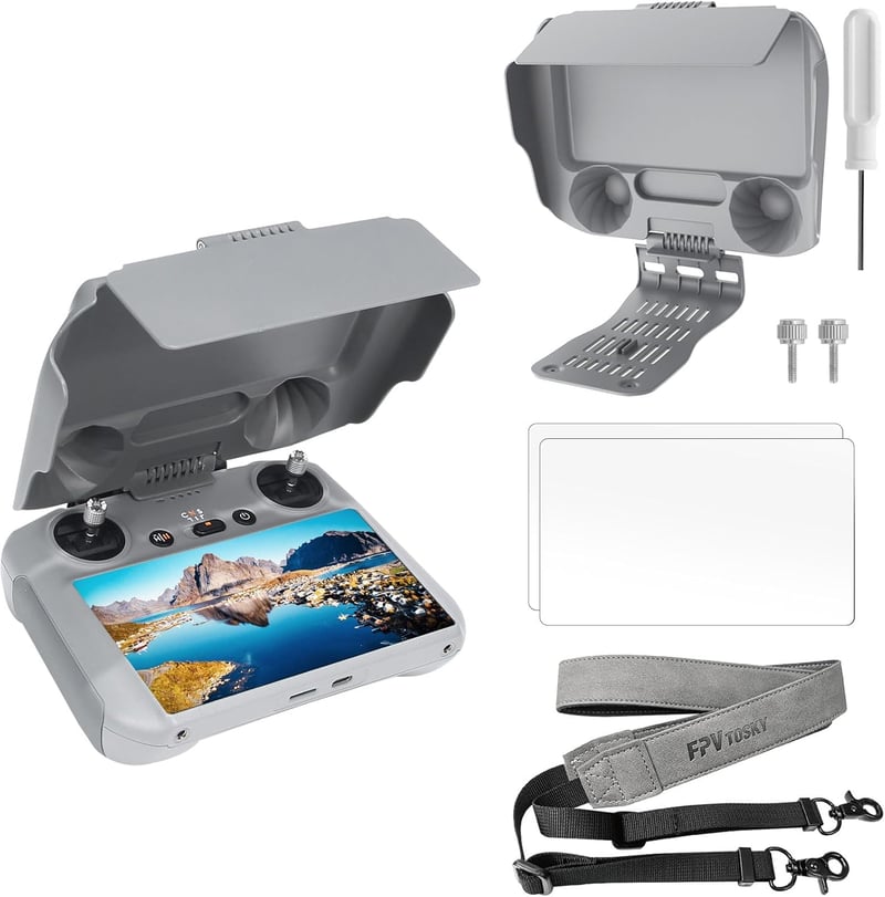 DJI Mini 4 Pro RC 2 védőkészlet - Napellenző, nyakpánt, képernyővédő fólia