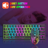 Redragon Rainbow LED 61 gombos vezeték nélküli gaming billentyűzet és egér szett - PC kompatibilis, fekete 8