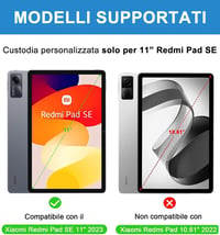 Xiaomi Redmi Pad SE 11" Bluetooth billentyűzetes tok - Olasz QWERTY, fekete, 2023 2