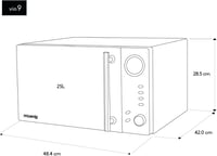 H.Koenig VIO9 Mikrohullámú Sütő Grillezővel, 900W, 25L, 10 Automata Program, LCD Kijelző, Fekete 5
