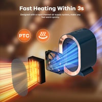 Tiptop Home Kerámia Hősugárzó 1200W - Gyors Fűtés, 2 Fokozat, Dönthető Védelem, Csendes Működés, Irodába, Hálószobába, Fürdőszobába, Fehér 2