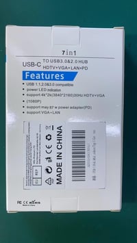 Macbook Pro & Air 7 az 1-ben USB-C Hub: 4K HDMI, VGA, Ethernet, 100W PD 9