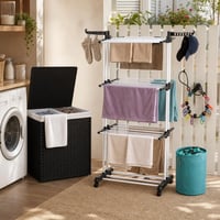 LaundrySet Pro: 2x mrežica za pranje + košara s 2 odjeljka + sušilo + vrećica + 12 štipaljki + navlaka 1