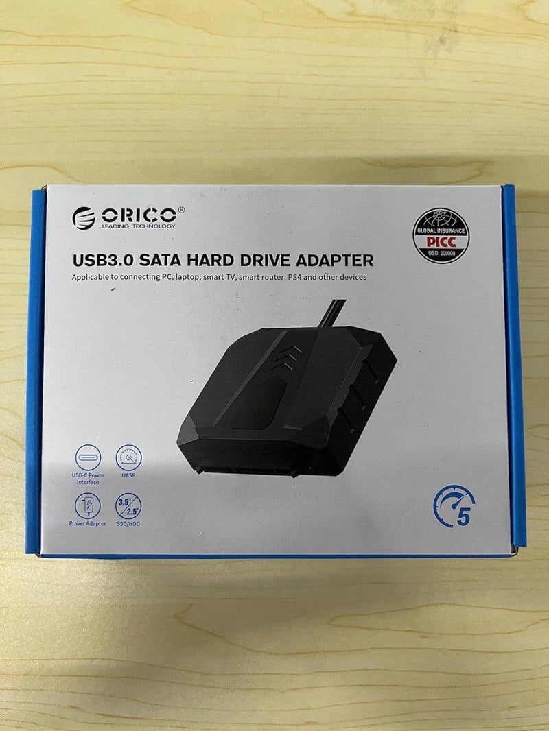 ORICO USB 3.0 - SATA III Adapter Kábel 3.5" HDD/SSD-hez, UASP és Tápegységgel
