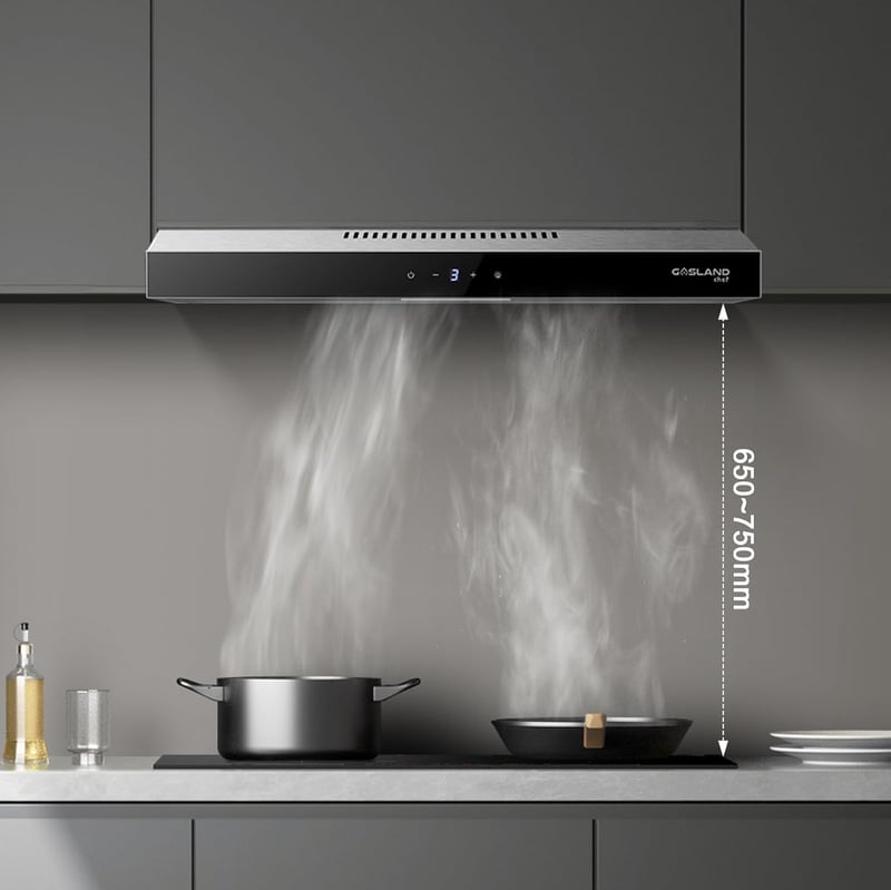 Gasland Chef SR60SS Páraelszívó 60 cm Rozsdamentes Acél Érintőképernyős Vezérlés 202 m³/h Szénszűrő LED Világítás - 60 cm, Silver