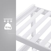 SONGMICS Bambusz Cipőtartó 3 Polcos Fehér 70x55cm Előszoba Hálószoba Nappali - 70 x 55 x 26 cm, White 5