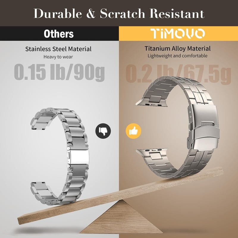 Apple Watch Ultra kompatibilis TiMOVO titán szíj, 49-42mm, férfi/női