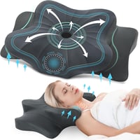DONAMA Memory Foam Ergonomikus Nyakpárna - Oldal, Hát és Hason Alvóknak, Légáteresztő Huzattal, 2 Magassági Szinttel, Sötétszürke 1