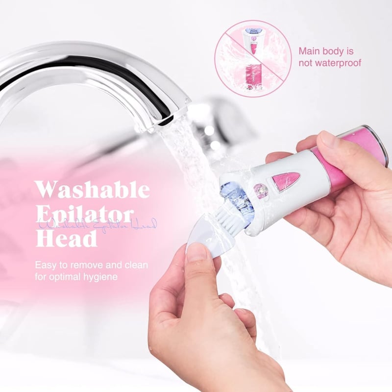 Bubbacare Vezeték Nélküli Epilátor - Arc és Testszőrtelenítő LED Világítással, Mini Szőrtelenítő Bikinivonalhoz, Archoz, Lábhoz, Hónaljhoz
