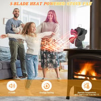 WHDPETS Halk, Áramforrás Nélküli 5 Lapátos Kandalló Ventilátor Fatüzeléshez 4